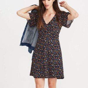 Madewell Cross-Front Mini Dress in Garden Party blue  size 6